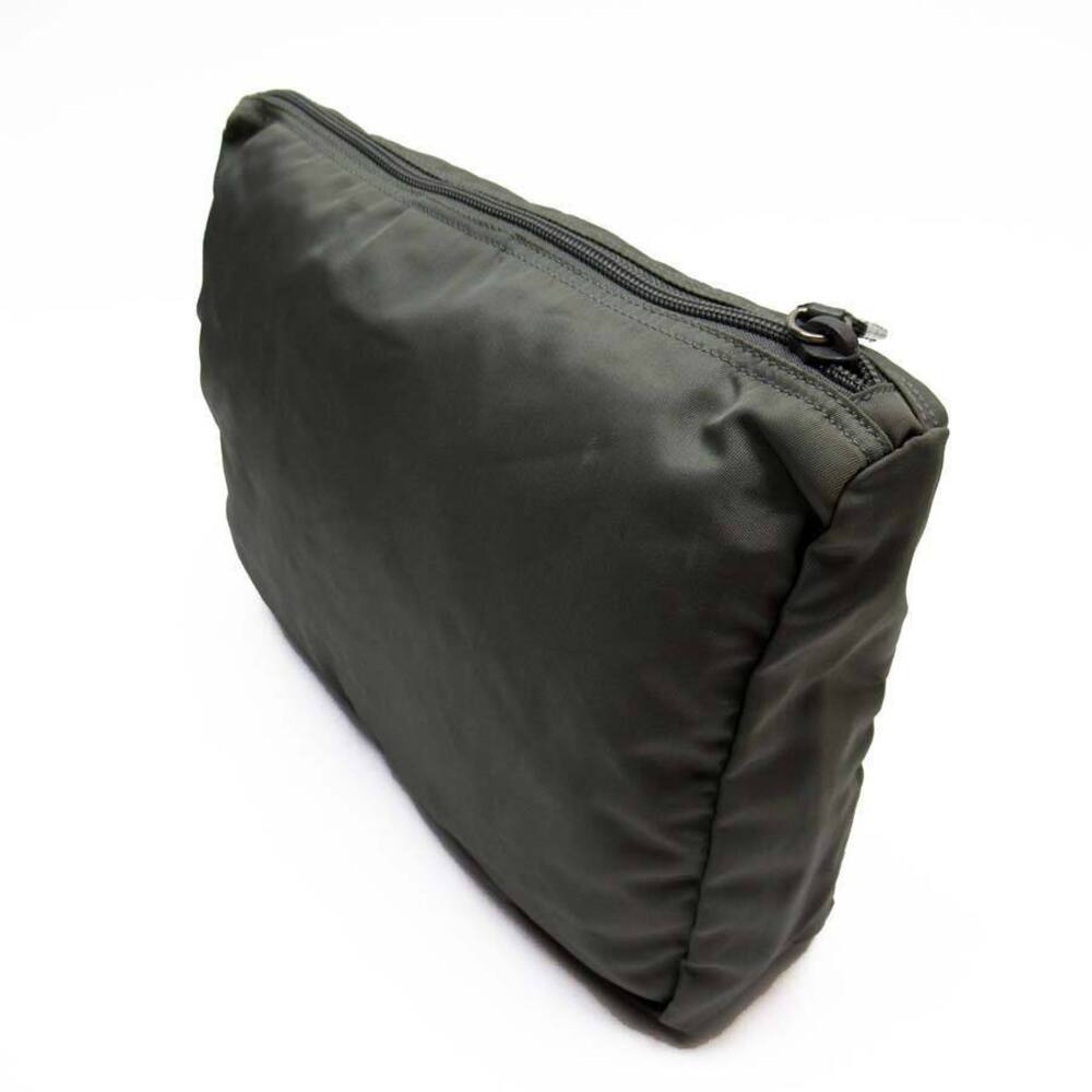 Prada multi purpose pouch triangle logo gray leather classic - Picture 3 of 3